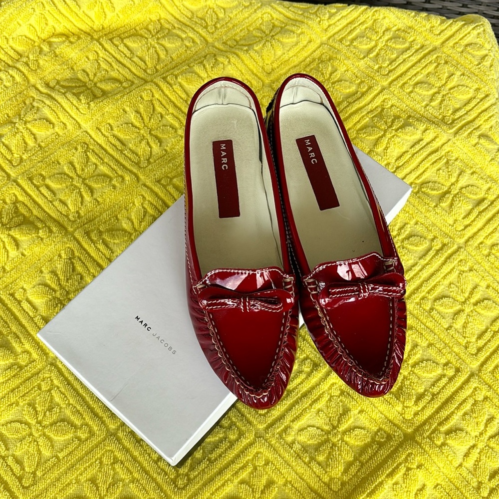 Patent Wine Leather Marc Jacobs Flats Size 6